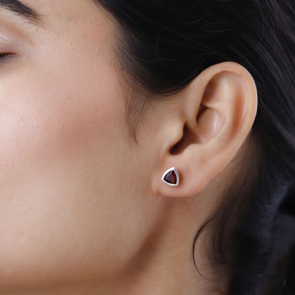 Nat&uuml;rliche Mosambik Granat Ohrringe, 925 Silber platiniert ca. 1.80 ct image number 3