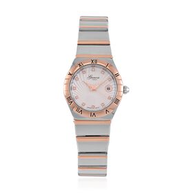 Weißer Kristall Uhren 19 cm Reiner Edelstahl Bicolor