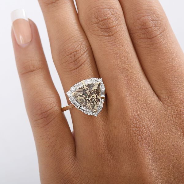 LUXURIANT DIAMOND - AAA Turkizit, Lab Grown Diamant Ring 417 Gold (Gr&ouml;&szlig;e 16.50) ca. 5,50 ct image number 2