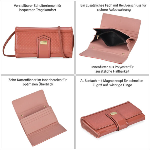 Crossbody Tasche, 10 Kartenf&auml;cher, Wassermelonenrot image number 3