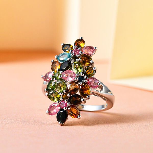 Natürlicher Mehrfach-Turmalin-Ring image number 2