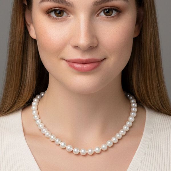 Wei&szlig;e Edison Perle 71cm Halskette image number 2