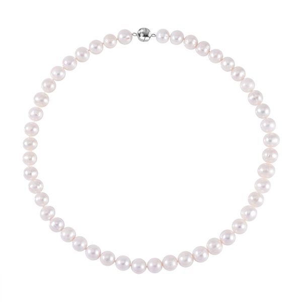 10-11 mm wei&szlig;e S&uuml;&szlig;wasserperlen Halskette