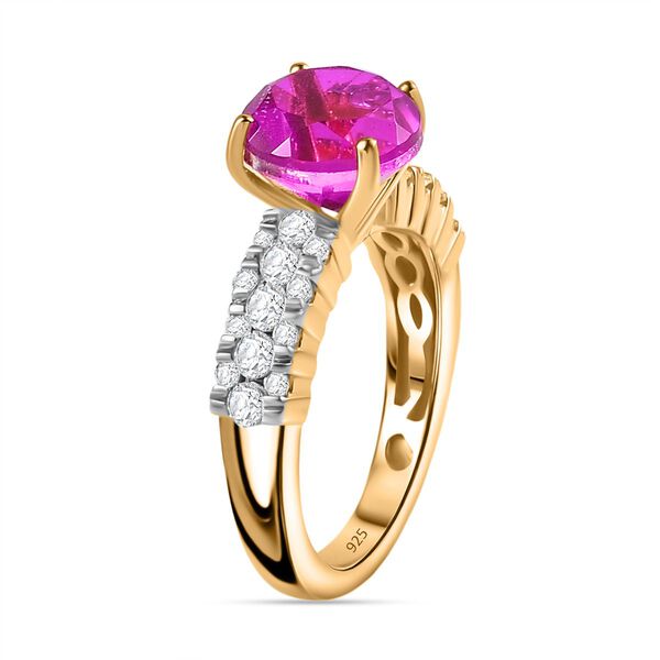 Strahlender Orchidee Quarz und Zirkon-Ring - 4,14 ct. image number 5