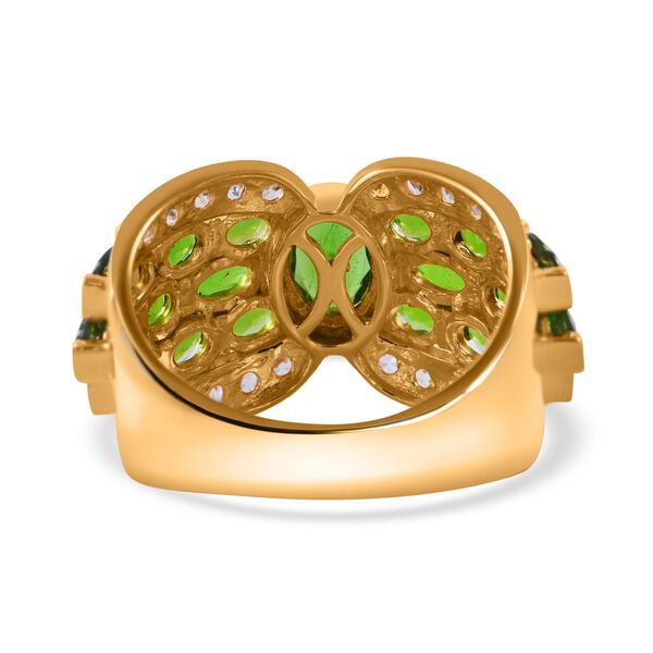 Nat&uuml;rlicher Chromdiopsid Ring, 925 Silber vergoldet (Gr&ouml;&szlig;e 16.00) ca. 5.39 ct image number 4