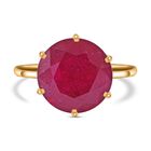 Afrikanischer Rubin (Fissure gefüllt) Ring 925 Silber Gelbgold Vermeil (Größe 20.00) ca. 9.10 ct