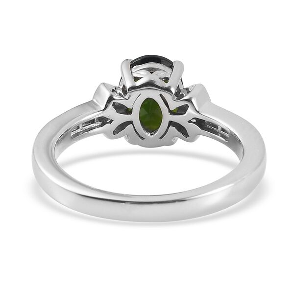 natürlicher Chromdiopsid und Diamant Ring 925 Silber platiniert  ca. 1,37 ct image number 6