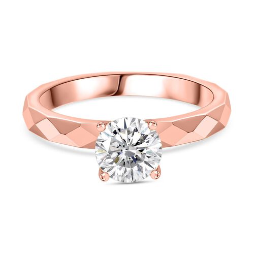 Moissanit Ring 925 Silber platiniert ca. 0.90 ct