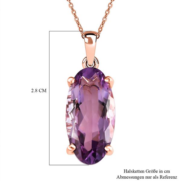Rose De France Amethyst Solit&auml;r-Anh&auml;nger mit Kette, 925 Silber ros&eacute;vergoldet ca. 8,49 ct. image number 6