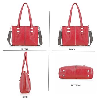 Elegante Echtleder Umh&auml;ngetasche mit Krokopr&auml;gung, 33 x 10 x 27 cm, Burgunder