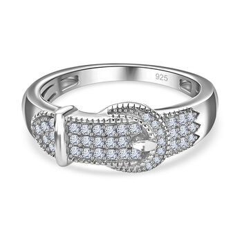 Wei&szlig;er Diamant Ring, 925 Silber rhodiniert (Gr&ouml;&szlig;e 20.00) ca. 0.25 ct