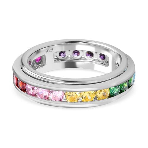 Lustro Stella Gelber Zirkonia, Blauer Zirkonia Ring 925 Silber platiniert (Größe 18.00) image number 0