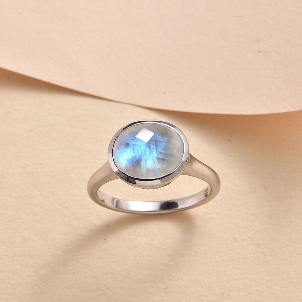 AA Regenbogen Mondstein Ring - 5,24 ct. image number 3