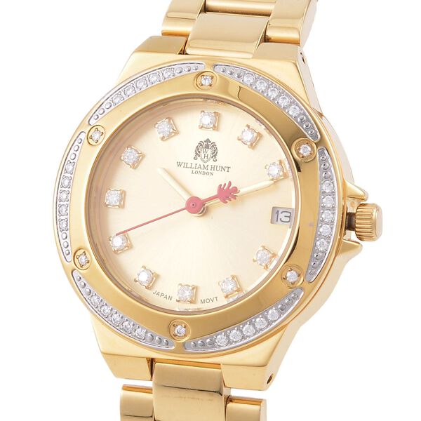 William Hunt - Moissanit-Akzent-Uhr mit japanischem Miyota-Uhrwerk - 0,20 ct. image number 4