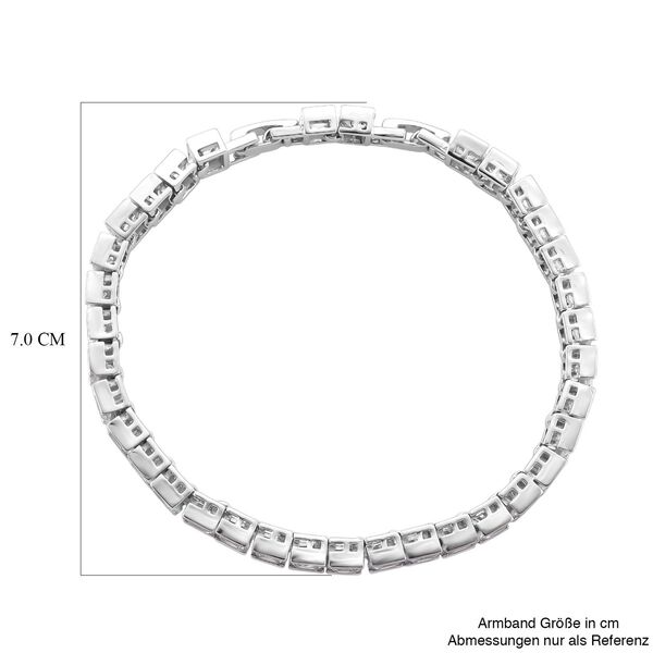 Wei&szlig;es Zirkonia-Armband in Silberton, 18+2,5cm image number 5