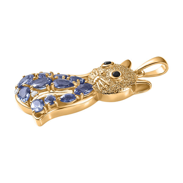 D'Joy Tansanit Anh&auml;nger 925 Silber 750 Gelbgold Vermeil ca. 2,25 ct. image number 3