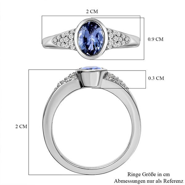 Tansanit und wei&szlig;er Zirkon-Ring - 0,91 ct. image number 7
