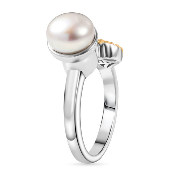 EVER TRUE Süßwasser Perle (7.5-8 mm) Ring Nickelfreies Messing Zweifarbige Beschichtung (Größe 20.00) image number 4