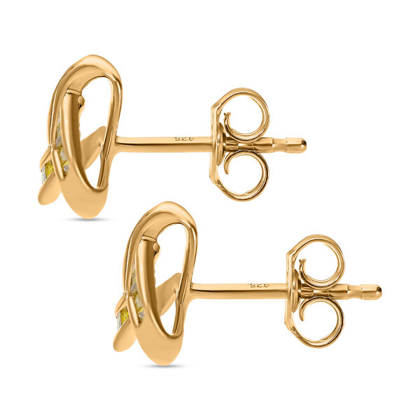 Gelber Diamant P3 Ohrringe 925 Silber Gelbgold Vermeil ca. 0,25 ct image number 3