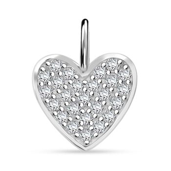 LUSTRO STELLA wei&szlig;er Zirkonia Herz Anh&auml;nger