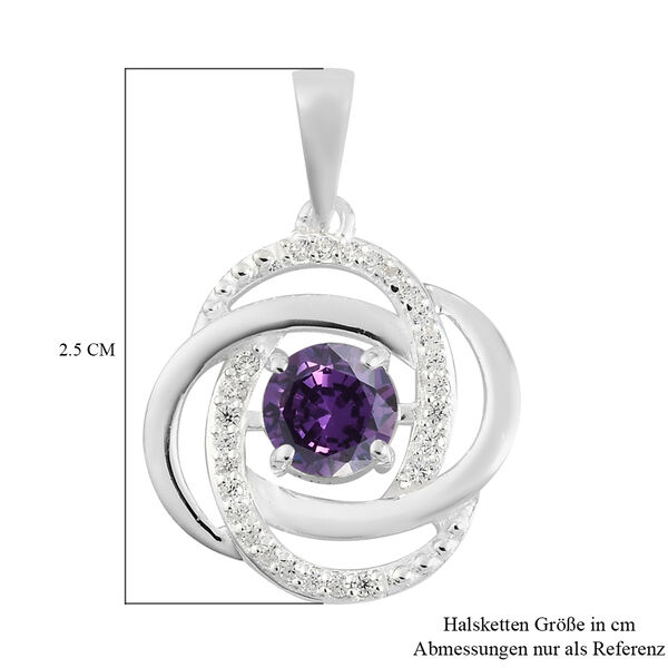 LUSTRO STELLA - Amethyst und Wei&szlig;er Zirkonia Anh&auml;nger 925 Silber image number 6