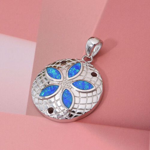 Simulierter blauer Opal Anhänger image number 1
