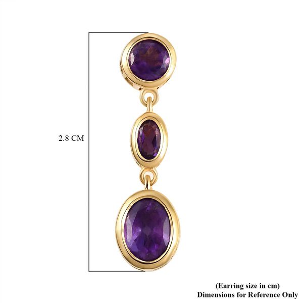 Afrikanische Amethyst-Ohrringe, 925 Silber vergoldet ca. 3,69 ct image number 6