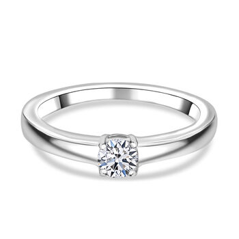 LUXURIANT DIAMOND- Labor Diamant Ring und Ohrringe, 925 Silber rhodiniert