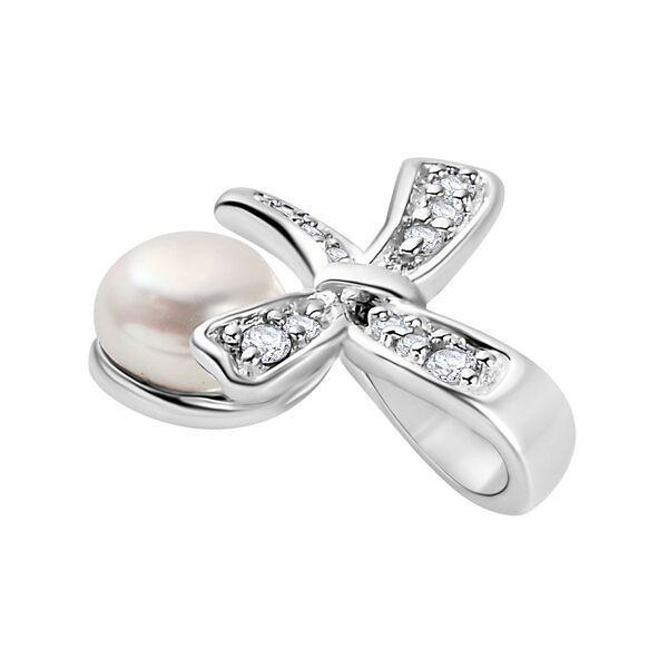 Süßwasserperle und Zirkonia-Anhänger - 1,13 ct. image number 4