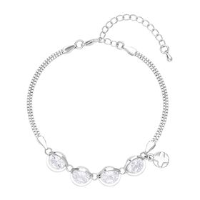 Weißes Zirkonia Armband ca. 17.5+5 cm Reines Messing ca. 5.00 ct