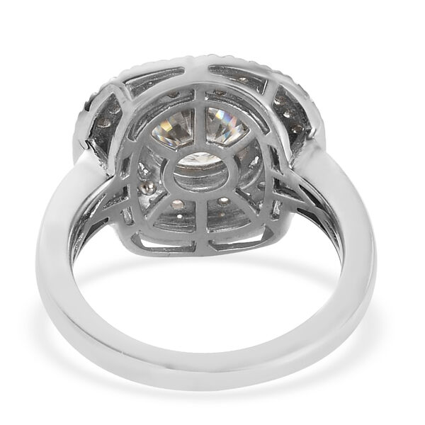 88 Facetten Moissanit Ring 925 Silber platiniert  ca. 2,01 ct image number 6