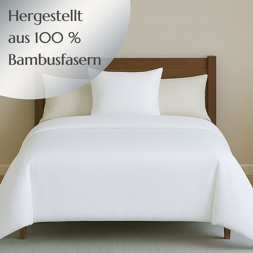 2-teiliges Bettbezug-Set aus 100% Bambus, Weiß image number 1