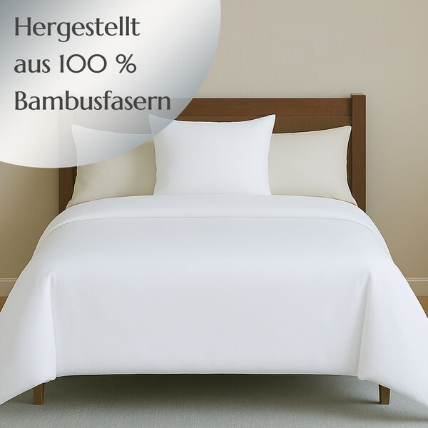 2-teiliges Bettbezug-Set aus 100% Bambus, Wei&szlig; image number 1