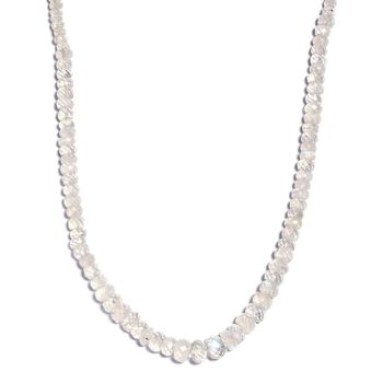 AA Regenbogen Mondstein Halskette, 45 cm - 85 ct.