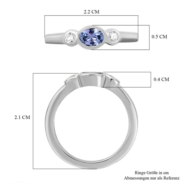 Tansanit und Zirkon Ring - 0,55 ct. image number 7