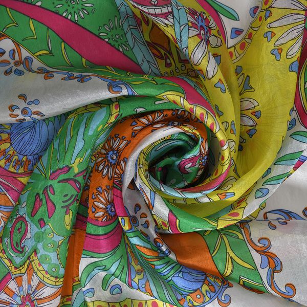 LA MAREY - bedruckter Seidenschal, 180x110 cm, Paisley Muster image number 4