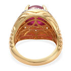 Afrikanischer Rubin und Zirkon-Ring, 925 Silber Gelbgold Vermeil  ca. 6,86 ct image number 5