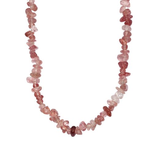 AA Erdbeer Quarz Kette 70 cm, ca. 270,00 ct. image number 0