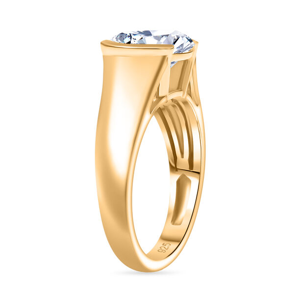Moissanit Ring, 925 Silber 750 Gelbgold Vermeil - 2,97 ct. image number 5