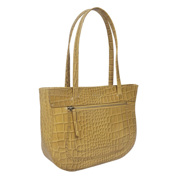 Assots London Julia, krokogepr&auml;gt echtes Leder Tote Tashe - Gr&ouml;&szlig;e: 35x24x6cm, senf image number 2