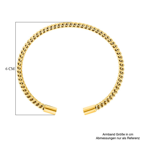 Geflochtenes Designer- Armreif ca. Flexibles cm ca. 20,50g, goldfarben image number 5