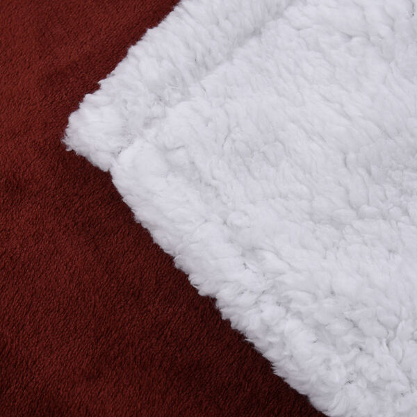 Decke aus Sherpa und Flanell, Gr&ouml;&szlig;e 150x200 cm, Burgunderrot image number 2