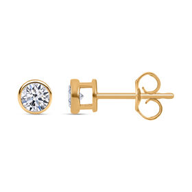 LUXURIANT DIAMOND- SGL zertifizierte VS-GH Labor Diamant Ohrringe, 925 Silber vergoldet - 0,50 ct.