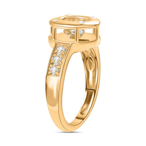 Tanzender Moissanit-Ring, 925 Silber 750 Gelbgold Vermeil - 0,48 ct. image number 5