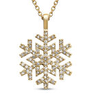 Weiße Kristall Schneeflocken-Halskette, 50 cm, Edelstahl goldfarben ca. 0,20 ct image number 0