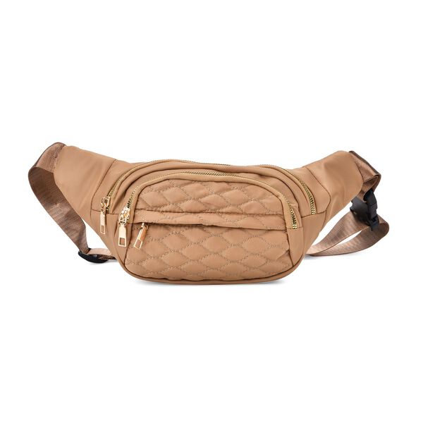 Nylon-Gürteltasche mit RFID-Schutz, 36x4x13cm, Khaki image number 0
