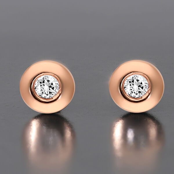 Diamant Ohrstecker, I2-I3 G-H, 585 Roségold ca. 0.10 ct image number 2