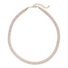 Weiße Kristall Halskette, ca. 49.5 cm, Messing