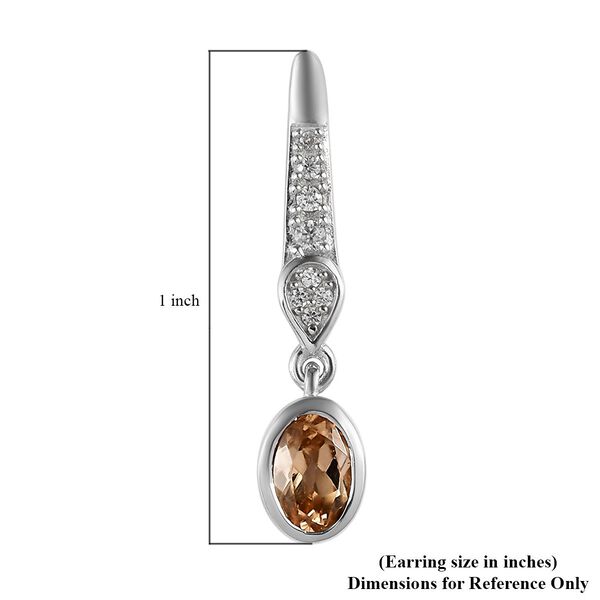 AA Ceylon kaiserliche Granat und wei&szlig;e Zirkon-Ohrh&auml;nger - 1,34 ct. image number 5