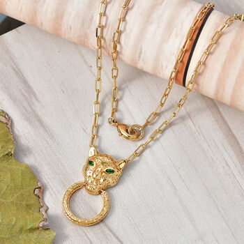 EVER TRUE Nat&uuml;rlicher Chromdiopsid Halskette ca. 50 cm Nickelfreies Messing ca. 0,17 ct.